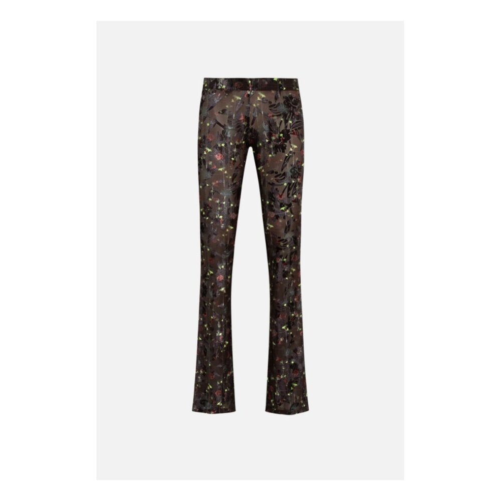 FLO  Flare velvet pants with devoré detail